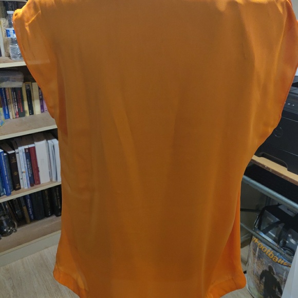 Michael Kors Orange Cowl Neck Sleeveless Blouse - Picture 4 of 7